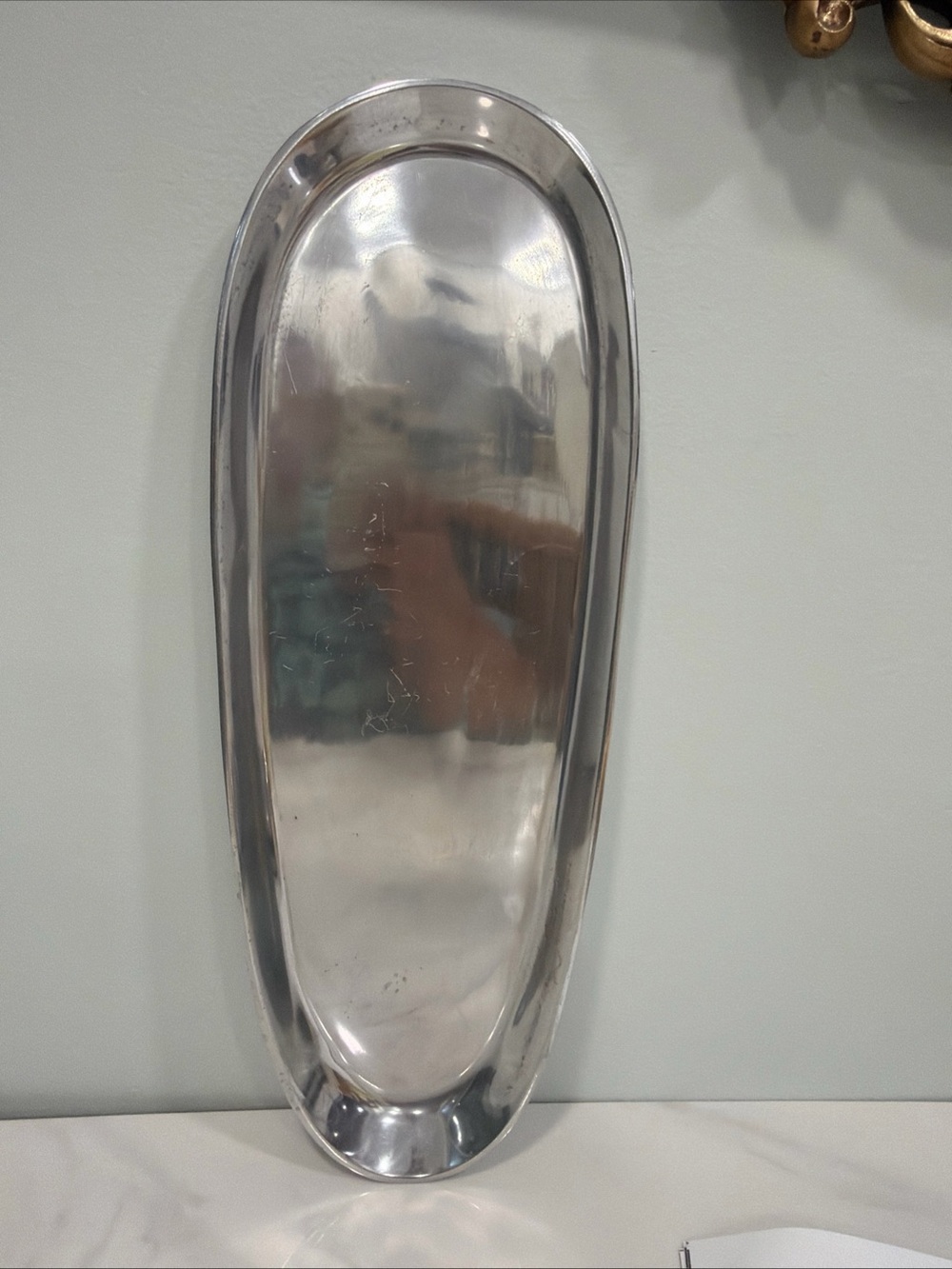 Pottery Barn Silver Rectangular Metal Tray